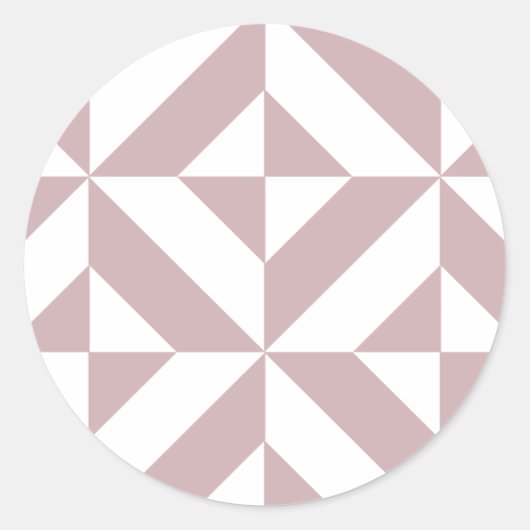 Sticker Rond Medium Mauve Geometric Deco Cube Pattern (Devant)