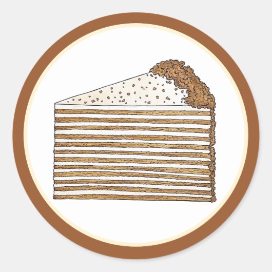Sticker Rond Medovik Medivnyk Russie Ukrainienne Miel Gâteau (Devant)