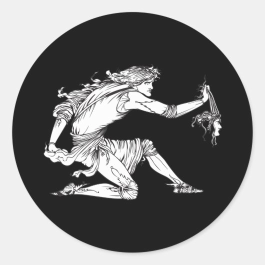 Sticker Rond Medusa Aubrey Beardsley (Devant)