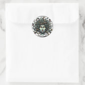 Sticker Rond Medusa face verte pleine de serpents (Sac)