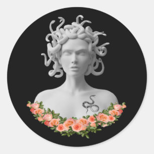 Sticker Rond Medusa Gorgon Mythologie grecque