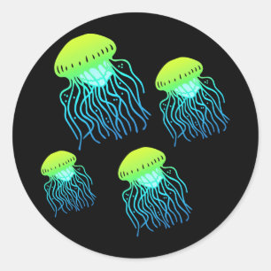 Sticker Rond Méduse
