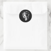 Sticker Rond Méduse Blackwork Tattoo Flash (Sac)