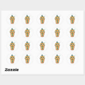 Sticker Rond Méduse de boba de citrouille (Feuille)
