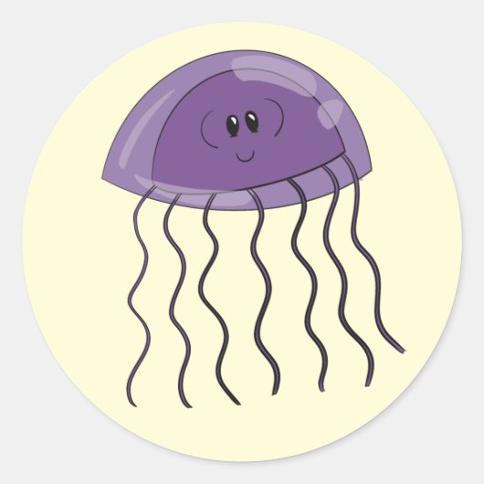 Sticker Rond Méduse de raisin (Devant)