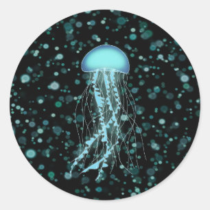 Sticker Rond Méduse éclatante