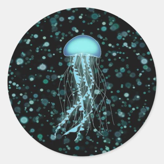 Sticker Rond Méduse éclatante (Devant)