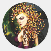 Sticker Rond Méduse Mythologie grecque Snake Gorgon (Devant)