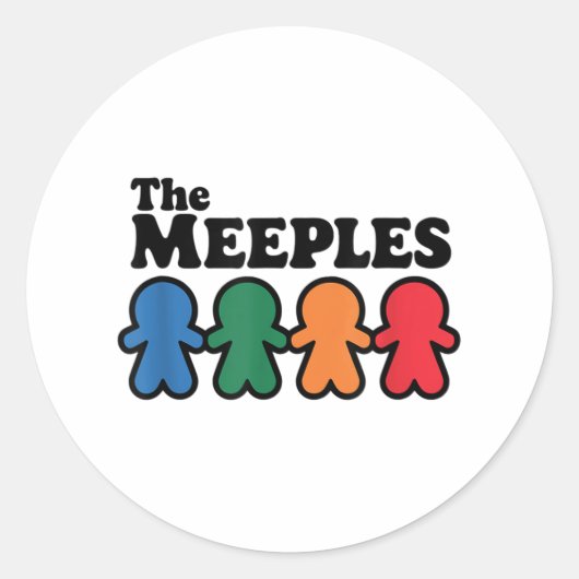 Sticker Rond Meeples Board Gamer (Devant)