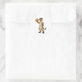 Sticker Rond Meerkat au Basketball Sports (Sac)