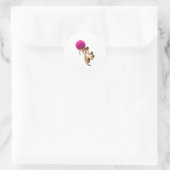 Sticker Rond Meerkat avec ballon (Sac)