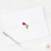 Sticker Rond Meerkat avec ballon (Enveloppe)