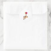 Sticker Rond Meerkat avec ballon (Sac)