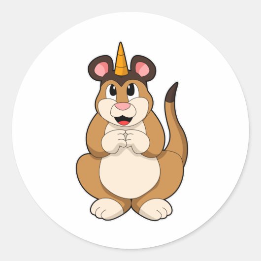 Sticker Rond Meerkat avec corne (Devant)