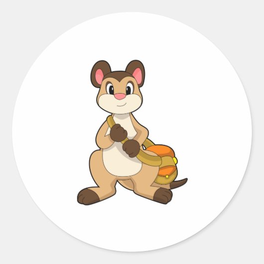 Sticker Rond Meerkat avec sac (Devant)