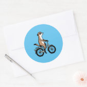 Sticker Rond Meerkat en vélo (Enveloppe)