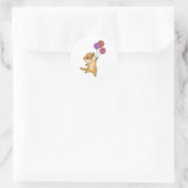 Sticker Rond Meerkat Mouches Avec Ballons Animaux mignons Pour  (Sac)