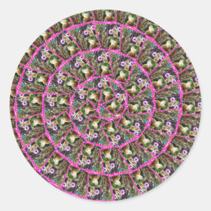 Sticker Rond Meerkat Spiral Motif Abstrait,