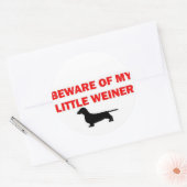 Sticker Rond Méfiez-vous de ma petite blague Weiner (Enveloppe)