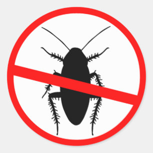 Sticker Rond Méfiez-vous des cafards