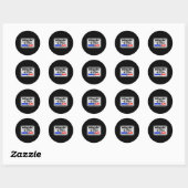 Sticker Rond Méfiez-vous des femmes démocrates attaquant les dé (Feuille)