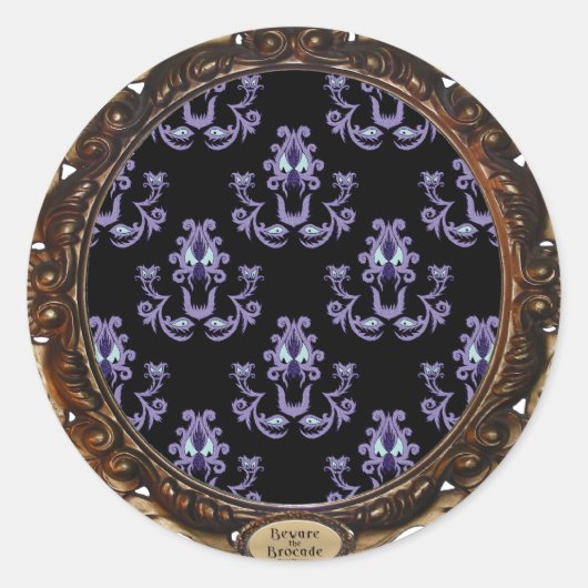 Sticker Rond Méfiez-vous du Brocade (Devant)
