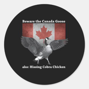 Sticker Rond Méfiez-vous du poulet cobra qui sifflle alias l'oi