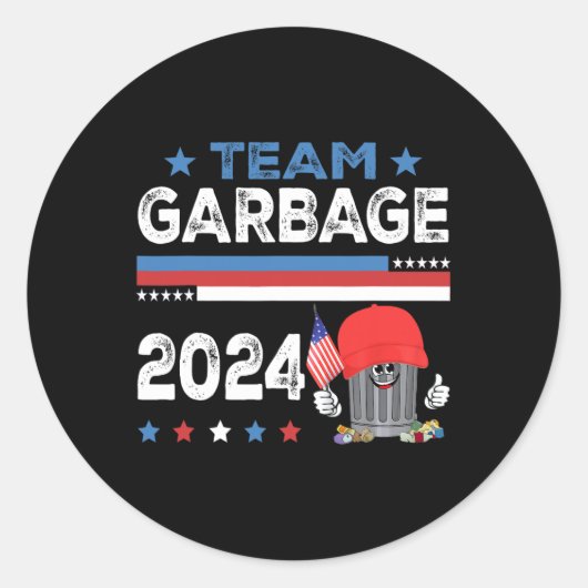 Sticker Rond Mega Garbage Fière Trump Supporter 1 (Devant)