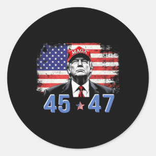 Sticker Rond Mega Inauguration Day 45 47 Donald Trump Président