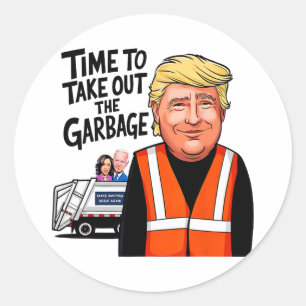 Sticker Rond Mega Trump Garge Truck Temps Pour Sortir De La Gar