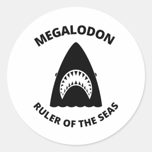 Sticker Rond Mégalodon (Devant)