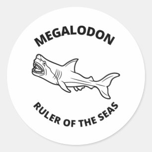 Sticker Rond Megalodon