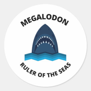 Sticker Rond Megalodon