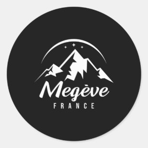 Sticker Rond Megève France Station de ski Ski Souvenir