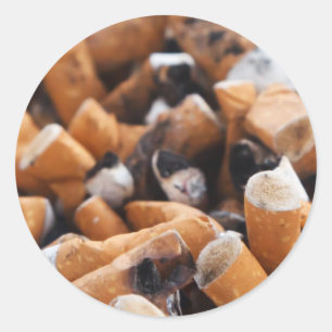 Sticker Rond Mégots de cigarettes