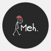Sticker Rond Meh. Funny Christmas Introvert (Devant)