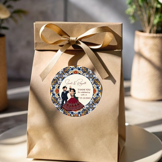 Sticker Rond Mehndi et sangeet mariage indien merci pour