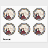 Sticker Rond Mehndi et sangeet mariage indien merci pour (Feuille)