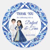 Sticker Rond Mehndi Sangeet mariage indien mignon faveurs (Devant)