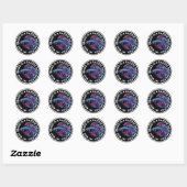 Sticker Rond Meilleur ami Blue Red Betta Fish (Feuille)