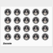 Sticker Rond Meilleur ami Bordure Collie (Feuille)