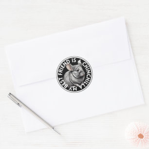 Sticker Rond Meilleur ami Chinchilla