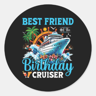 Sticker Rond Meilleur Ami du Croiseur d'Anniversaire Croisière 