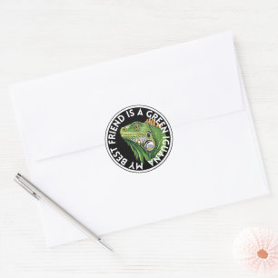 Sticker Rond Meilleur ami Green Iguana