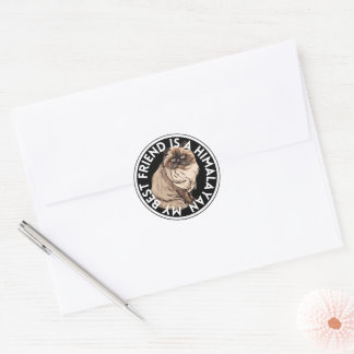 Sticker Rond Meilleur ami Himalayan Chat