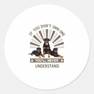 Sticker Rond Meilleur Art Rottweiler Pour Hommes Femmes Enfants