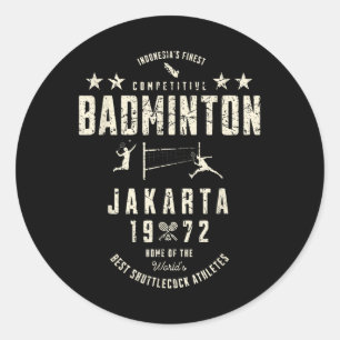 Sticker Rond Meilleur badminton compétitif indonésien vintage 1