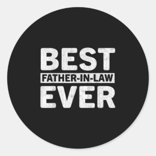 Sticker Rond Meilleur beau-père jamais drôle Fête des pères gra