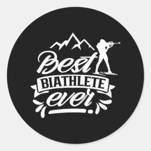 Sticker Rond Meilleur Biathlète Toujours Sport Biathlon Biathlo