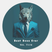 Sticker Rond Meilleur Boss jamais (Devant)